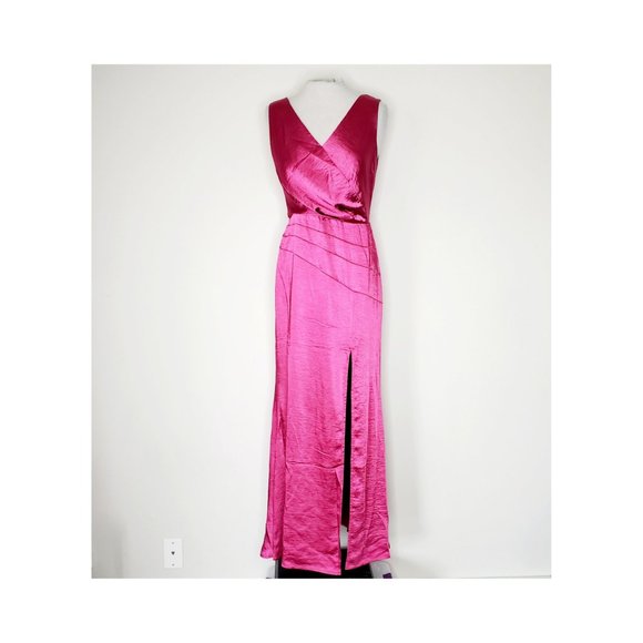 NWT Satin Raspberry Cocktail Dress/ wedding guest, cocktail formal ADELYN RAE - Picture 2 of 10